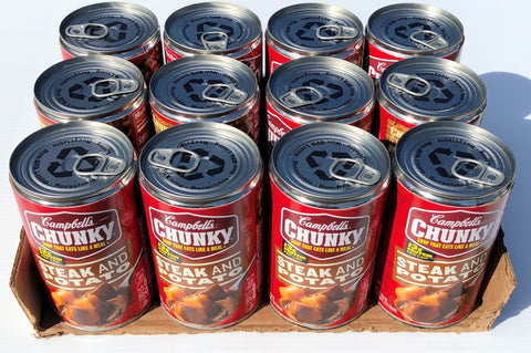 12 Campbell's CHUNKY Steak & Potato Soup 18.8 oz Cans