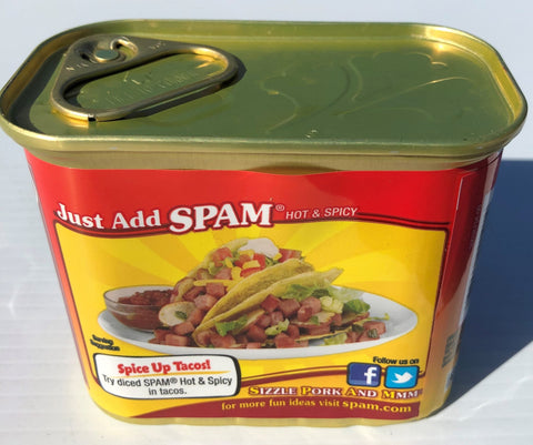 Spam Hot & Spicy 12 oz Can Luncheon Meat Ham Sandwich Pork Treet