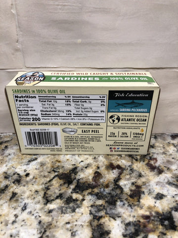 10 Cans Season Wild Caught Sustainable Fish Sardines Can Snack