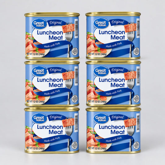 6 Cans Great Value Original Luncheon Meat 12 oz.