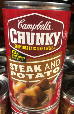 12 Campbell's CHUNKY Steak and Potato Soup 18.8 oz Cans