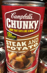 12 Campbell's CHUNKY Steak and Potato Soup 18.8 oz Cans