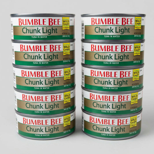10 Cans of Bumble Bee Chunk Light Tuna in Water, 5 oz