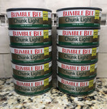 10 CANS Bumble Bee Chunk Light Tuna in Water 5 oz Can Protein