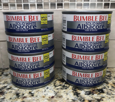 8 Cans of Bumble Bee Solid White Albacore Tuna in Water, 5 oz