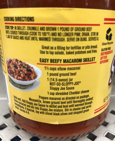 HORMEL Not So Sloppy Joe Sauce 14.5 oz Jar Hamburger Sandwich Manwich (Copy)