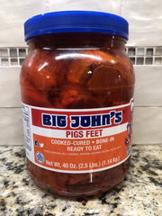 1/2 Gallon Jar Big John's Pickled Pig's Feet like Sausage Wieners 2.5 lbs 40 oz.