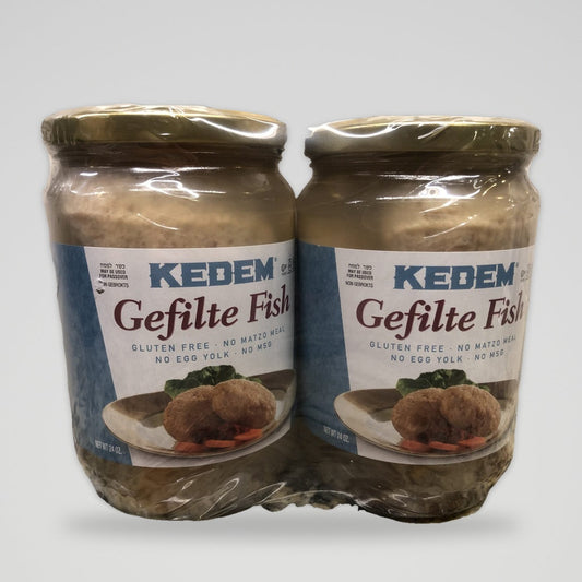 Two 24 oz Jars of Kedem Israeli Style Gefilte Fish Passover Shabbat Ashkenazi