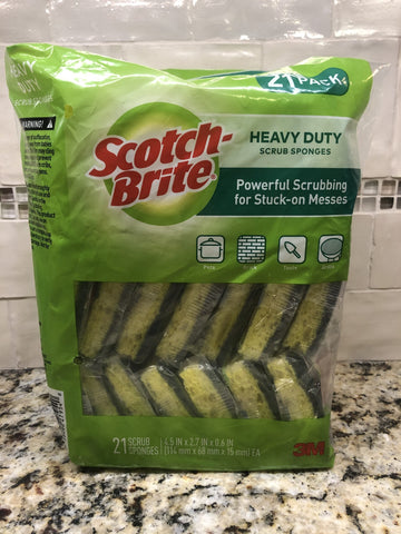 Scotch-Brite Heavy Duty Scrub Sponges 21 ct. Kitchen Dish Stove Bathroom