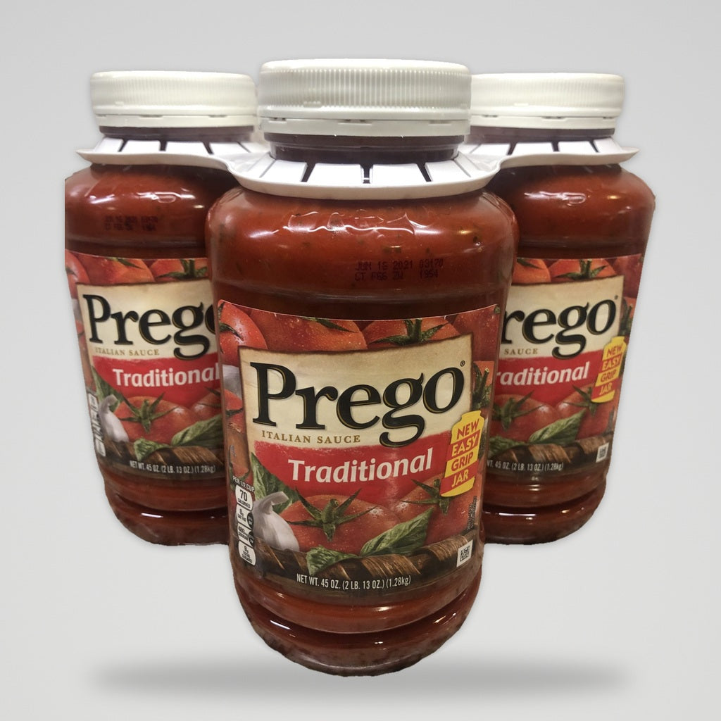 3 Jars Prego Traditional Italian Tomato Sauce 3 pk Spaghetti Pasta