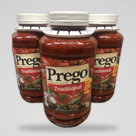 3 Jars Prego Traditional Italian Tomato Sauce 3 pk Spaghetti Pasta