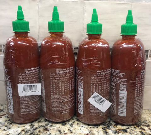 4 BOTTLES Huy Fong Foods Sriracha Sauce 28 oz Hot Pepper Dip FREE SHIP