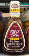 Ken's Steak House Lite Raspberry Walnut Vinaigrette Salad Dressing 16 oz Bottle