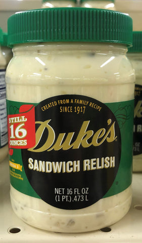 Duke's Sandwich Relish 16 oz. Jar Mayonnaise Dukes Mayo Spread Burger