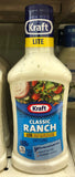 Kraft Classic Ranch Lite Salad Dressing 16 oz Bottle Romain Iceberg