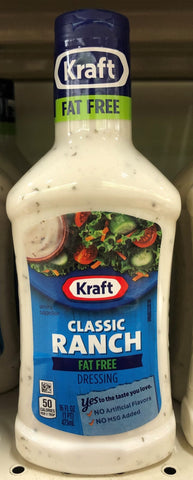 Kraft Classic Ranch Fat Free Salad Dressing 16 oz Bottle Romain Iceberg Dip