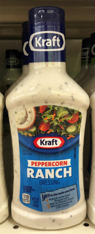 Kraft Peppercorn Ranch Salad Dressing 16 oz Bottle Romain Iceberg Dip