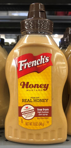 Squeeze Bottle of French's Real Honey Mustard 12 Oz Chicken Hamburger