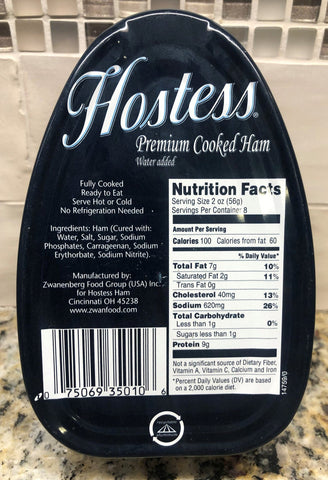 12 Hostess Premium Cooked Canned Ham 16oz (1LB) dak picnic ONE DOZEN