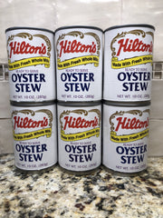 6 CANS Hilton's Oyster Stew made with fresh milk and butter 10 oz Can Chowder