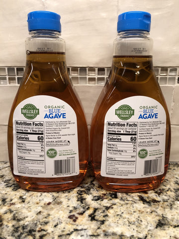 2 Bottles Wellsley Farms Organic Blue Agave Sweetener 88 oz FREE SHIP