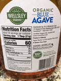 2 Bottles Wellsley Farms Organic Blue Agave Sweetener 88 oz FREE SHIP