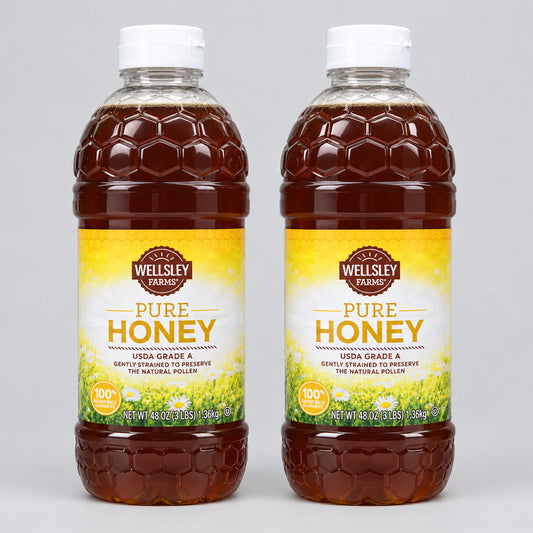2 Bottles of Wellsley Farms 100% Pure Honey, 6 lb