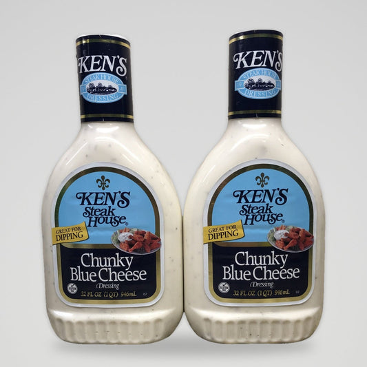 2 Bottles of Ken's Steak House Chunky Blue Cheese Salad Dressing, 32 oz
