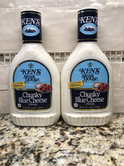 2 Bottles Ken's Steak House Chunky Blue Cheese Salad Dressing 32 oz. FREE SHIP