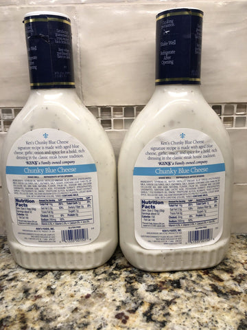 2 Bottles Ken's Steak House Chunky Blue Cheese Salad Dressing 32 oz.