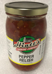 Mrs. Hiatt's Canning Pepper Relish Sauce Pintos Hot Dog