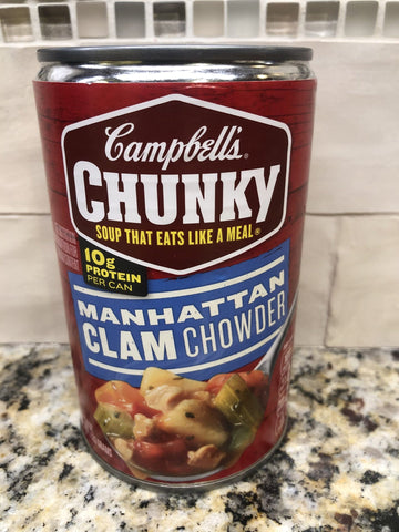 12 Campbell's CHUNKY Manhattan Clam Chowder Soup 18.8 oz Cans