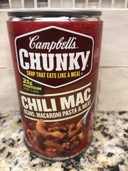 12 Campbell's CHUNKY Chili Mac Soup 18.8 oz Cans