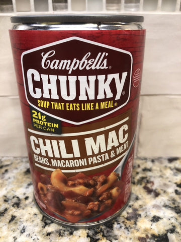 4 Campbell's CHUNKY Chili Mac Soup 18.8 oz Cans beef bean macaroni tomato (Copy)