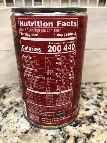 4 Campbell's CHUNKY Chili Mac Soup 18.8 oz Cans beef bean macaroni tomato (Copy)