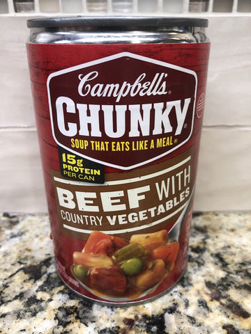 12 Campbell's CHUNKY Beef with Country Vegetables Soup 18.8 oz Cans