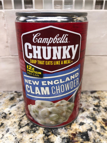12 Campbell's CHUNKY New England Clam Chowder Soup 18.8 oz Cans