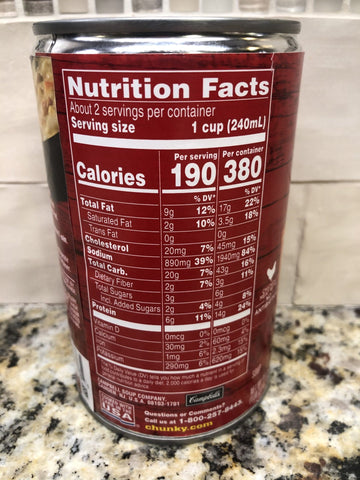 12 Cans of Campbell's Chunky Chicken Corn Chowder Soup, 18.8 oz