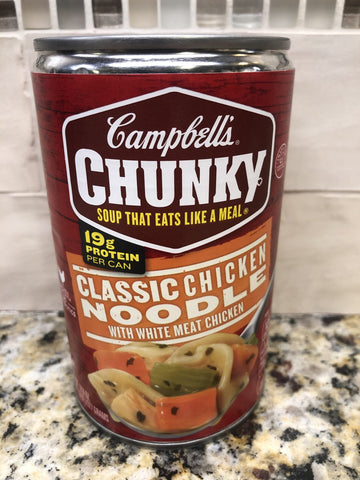 12 Campbell's CHUNKY Classic Chicken Noodle Soup 18.6 oz Cans