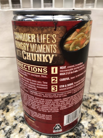 12 Campbell's CHUNKY Classic Chicken Noodle Soup 18.6 oz Cans