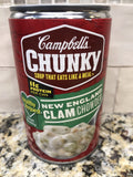 12 Campbell's CHUNKY HR New England Clam Chowder Soup 18.8 oz Cans FREE SHIP