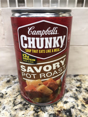 12 Campbell's CHUNKY Savory Pot Roast Soup 18.8 oz Cans