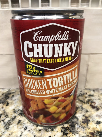 12 Campbell's CHUNKY Chicken Tortilla White Meat Soup 18.6 oz Cans