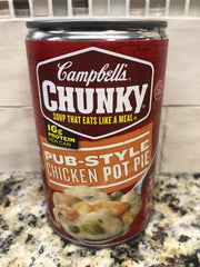 12 Campbell's CHUNKY Pub Style Chicken Pot Pie Soup 18.8 oz Cans FREE SHIP