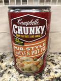 12 Campbell's CHUNKY Pub Style Chicken Pot Pie Soup 18.8 oz Cans