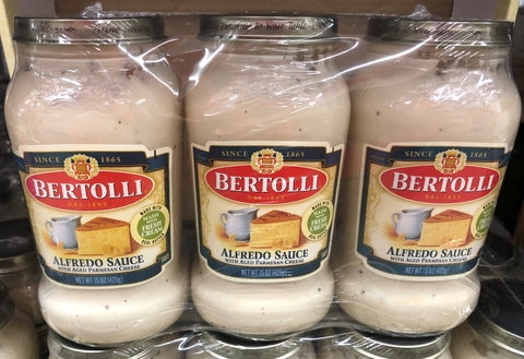 3 Jars Bertolli Alfredo Sauce 3 ct 15 oz Spaghetti Pasta Creamy Cheese