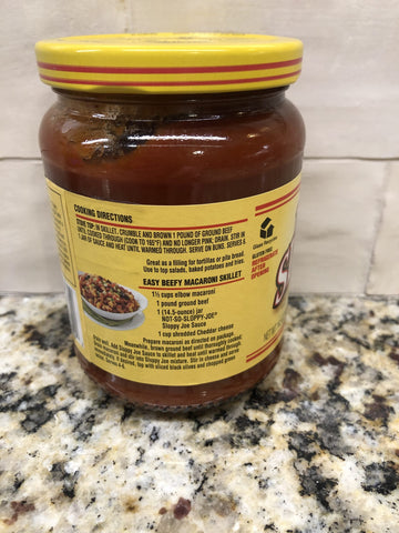 HORMEL Not So Sloppy Joe Sauce 14.5 oz Jar Hamburger Sandwich Manwich