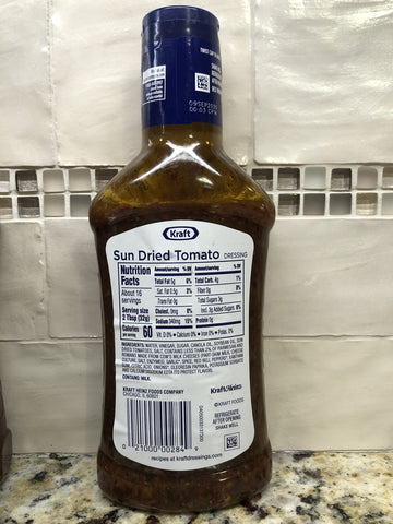 Kraft Sun Dried Tomato Vinaigrette Salad Dressing 16 oz Bottle Romain