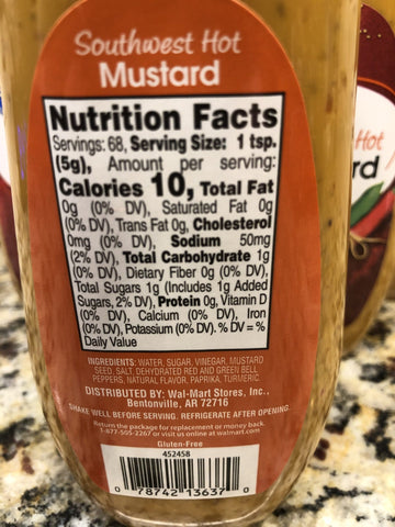 6 Bottles of Great Value Squeeze Bottle Southwest Hot Mustard, 12 oz
