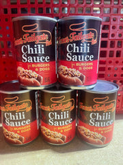 5 CANS Hot Texas Tailgate Chili Sauce Hot Dog Hamburger Sauce Pete